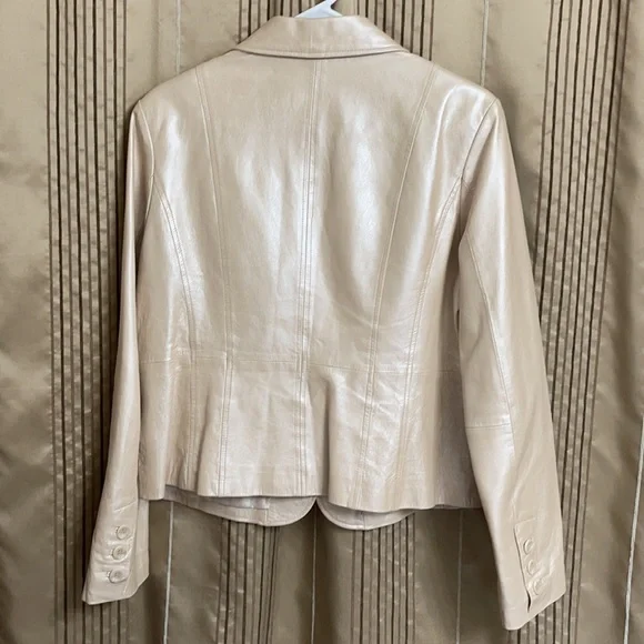 Worthington Cream Leather Jacket - Picture 6 of 11